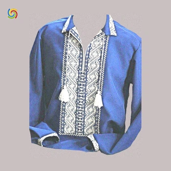 Сорочка Українська вишиванка 203811 колір синій розмір XXL/3XL