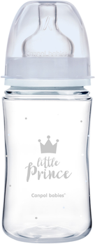 Пляшка антиколькова Canpol Babies Royal Baby з широким отвором 240 мл Синя (35/234_blu)