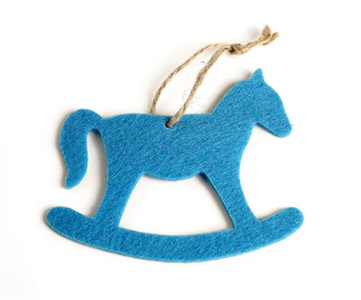Новогодняя игрушка конь FeltFabricDesign голубой (0184-1)