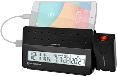 Проекционные часы с будильником Bresser MyTime Pro black