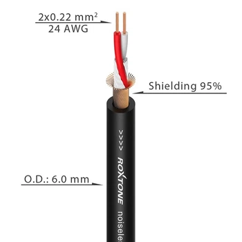 Микрофонный кабель Roxtone MC002, 2х0.22, 100 м