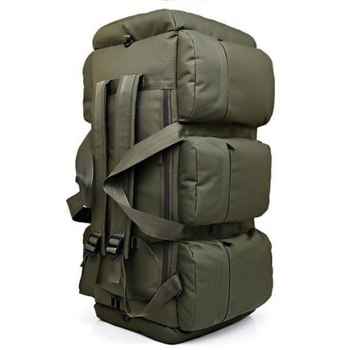 Сумка рюкзак тактическая вместительная прочная на 90 литров для путешествий и походов Олива