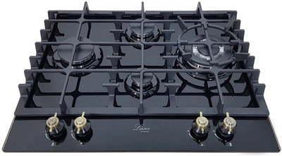 Варочная поверхность газовая Luxor RG 650 BGL KUP WOK + круглая подставка WOK в подарок, черный