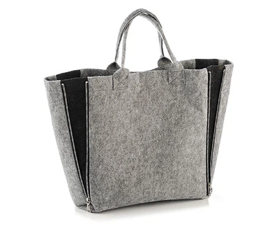 Сіра повстяна сумка з боковими блискавками та кишенями FeltFabricDesign ВМ16 (10376)