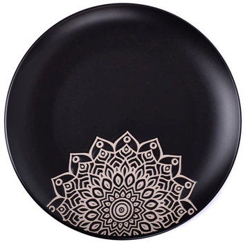 Тарілка десертна Limited Edition Kora кругла 20.5 см Чорна (JH2068-1)