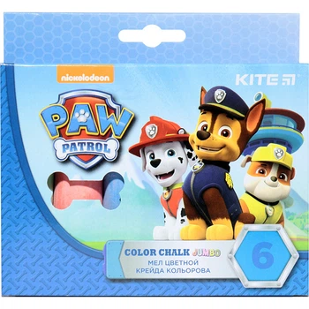 Мел цветной Jumbo Kite Paw Patrol 6 цветов PAW18-073, 37673