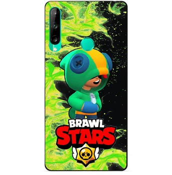Силиконовый чехол бампер Candy для Huawei P40 Lite E с Героем Brawl Stars Леон Бравл