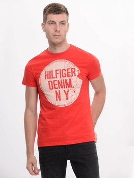 Футболка хлопковая длинная мужская Tommy Hilfiger 9036.4 M Красная