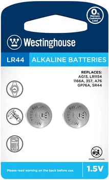 Щелочная батарейка Westinghouse Alkaline LR44 2 шт (889554001943)