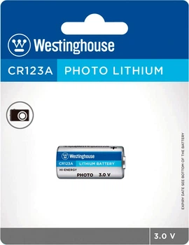 Литиевая батарейка Westinghouse Lithium CR123A 1 шт (0889554005521)