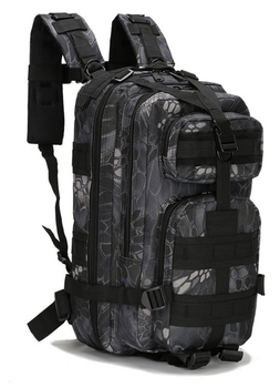 Тактичний штурмової військовий міський рюкзак ForTactic 23-25 літрів Чорний пітон