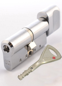Цилиндр Abloy Protec2 HARD 68 мм (37х31T) ключ/тумблер матовый хром