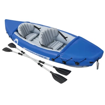 Двухместная надувная байдарка-каяк Bestway 65077 М1127 Синяя 321х88 см