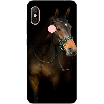 Силиконовый чехол бампер Amstel для Xiaomi Redmi Note 6 Pro с картинкой Конь