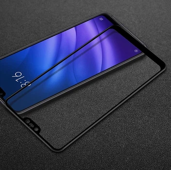 Защитное стекло LUX для Xiaomi Mi 8 Lite / Mi 8 Youth / Mi 8X 6.26'' Full cover черный 0,26мм в упаковке