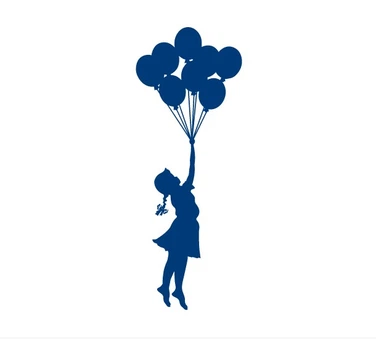 Інтер'єрна вінілова наклейка на стіну IdeaClock Little girl 45х120 см Синя(39399-462)