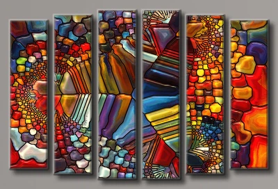 Модульная картина на холсте Holst Art из 6-ти частей Мозаика 100х150 см