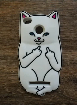 Объемный 3d силиконовый чехол Candy для Xiaomi Redmi 3s Белый кот