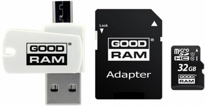 Карта памяти Goodram microSDHC class 10 UHS-1 SD adapter OTG Card reader 32Gb