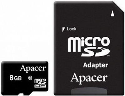 Карта памяти Apacer microSDHC/SDXC class 10 UHS-1 SD adapter 8Gb
