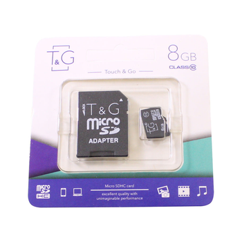Карта пам'яті MicroSDHC 8Gb T&G Class 10 (адаптер SD)