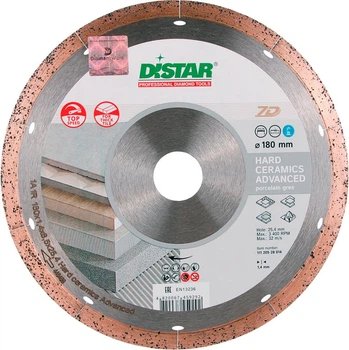 Алмазный диск Distar Hard ceramics Advanced 1A1R 180x1,4/1,0x8,5x25,4 (11120528014)