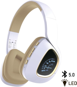 Наушники Promate Bluetooth 5 Bavaria LED White (bavaria.white)