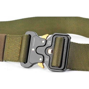 Тактичний нейлоновий армійський ремінь Tactical Belt з пряжкою "COBRA" / 125 см / Army Green