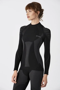 Термобілизна реглан жіночий SPAIO Merino W02 L чорний/сірий