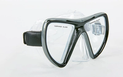 Маска для плавания planeta-sport в пластиковом боксе Legend M269-PVC Черный-серый
