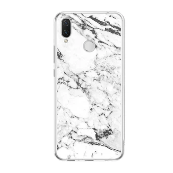 Ультратонкий силиконовый чехол Unique Covers на Huawei P Smart Plus 2018 с темным мрамором(1809)