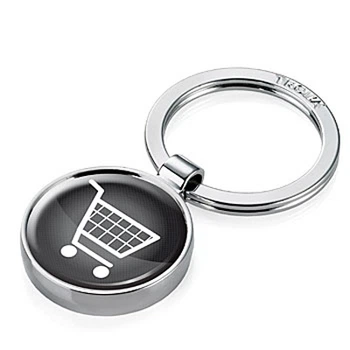 Круглий брелок Troika Shopping, чорний