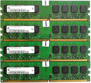 Комплект оперативной памяти Qimonda DDR2 4Gb (4*1Gb) 667MHz PC2 5300U CL5 2R8 (HYS64T128020HU-3S-B) Б/У