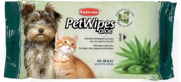 Очисні вологі серветки Padovan Pet Wipes Aloe 40 шт. (PP00462)