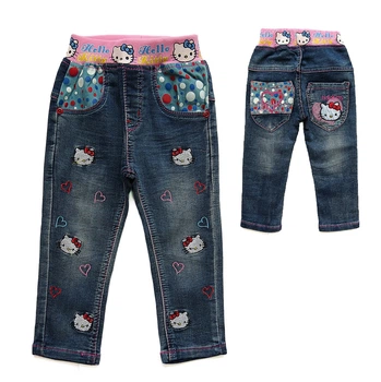 Джинсы Baojia Hello Kitty для девочки 95 см Синие 7858