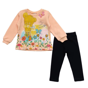 Костюм Benna Kids "Медвежонок" для девочки 86 см Персиковый с темно-синим 11829
