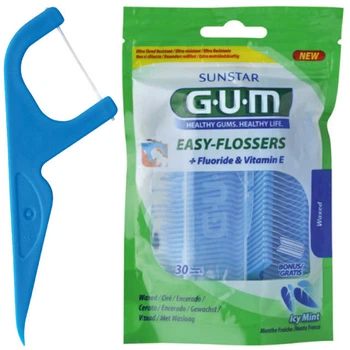 Зубна нитка GUM Easy Flossers Vitamin E з фторидом 30 шт. (7630019903783/070942303224)