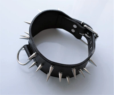 Нашийник для собаки шкіряний з шипами Lockdog, Д 52-62 см, Ш 6 см (ld070_XL)