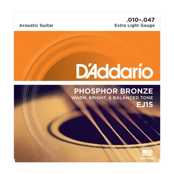 Струни для акустичної гітари EJ15 Phosphor Bronze Extra Light (10-47)