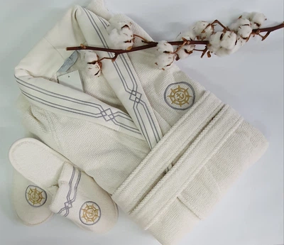 Халат мужской Maison D'or Elegance Marine Ecru XL