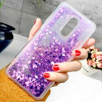 Чехол Glitter для Xiaomi Redmi Note 4x / Note 4 Global version Бампер жидкий блеск фиолетовый
