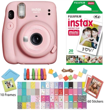 Камера моментальной печати Fujifilm Instax Mini 11 Blush Pink Camera с Пленкой&nbsp;Fujifilm Instant Film (20 фотографий), 10 рамок и 60 стикеров (PH4001)