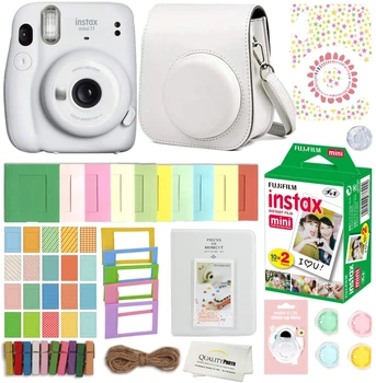 Камера Моментальной Печати Fujifilm Instax Mini 11 White Camera с Пленкой&nbsp;Fujifilm Instant Film (20 фотографий), Рамки, Наклейки, Чехол, Фотоальбом (PH4002)
