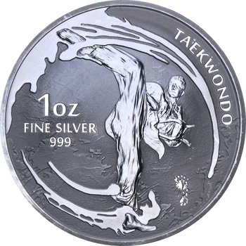 Серебряный раунд 1oz Тхэквондо 2019 Корея