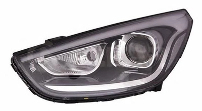 Фара Hyundai Tucson II (IX35) (рестайлінг) 2013 - 2015, ліва штатна, механ./електр., (EURO) без сервоприводу, нижня смужка без LED, (Depo, fp1046)
