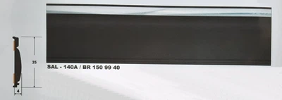 Молдинг для авто универсальный Salman SAL-140 A черный c хромированной полосой