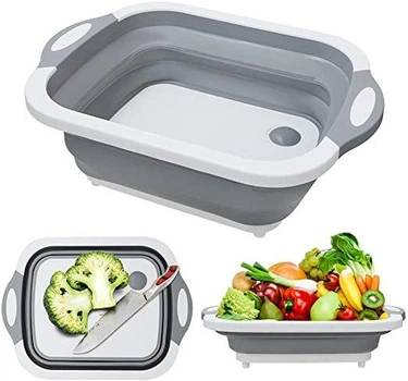 Многофункциональная складная разделочная доска-корзинка Kitchen 2 в 1