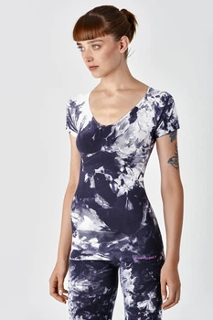 Футболка женская SPAIO Fitness W01 черный/белый L/XL (5901282309629)