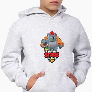 Детский худи Бравл Старс Нита (Brawl Stars Nita) Светло-серый меланж (9298-1017) 152 см