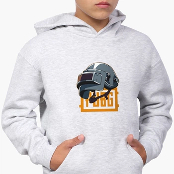 Детский худи ПАБГ (PUBG) Светло-серый меланж (9298-1184) 116 см